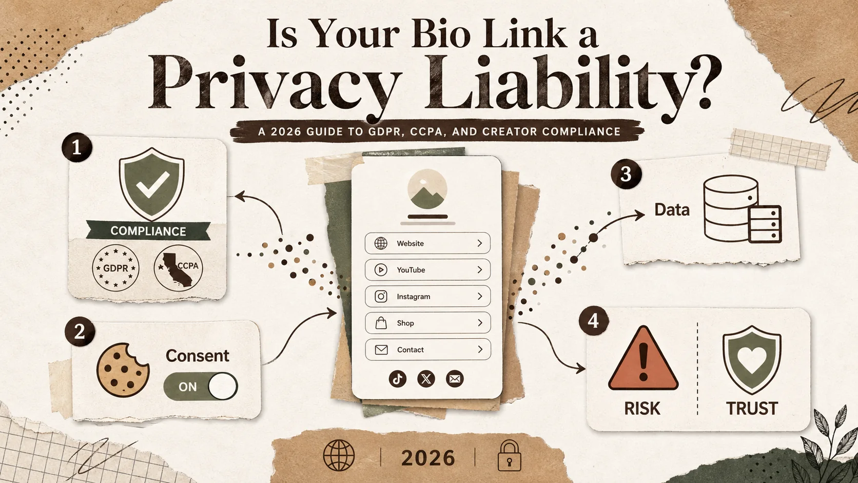 Is Your Bio Link a Privacy Liability? A 2026 Guide to GDPR, CCCPA, and Creator Compliance
