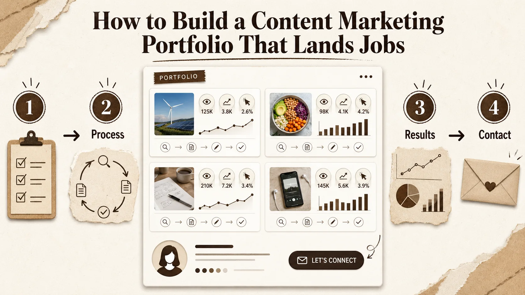 A realistic screenshot of a Popout portfolio page showing 4 project cards with metrics, a bio section, and a contact button