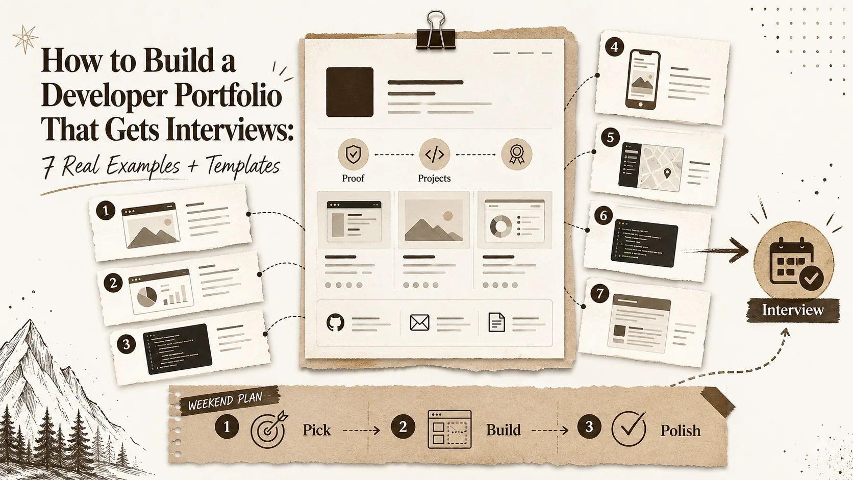 How to Build a Developer Portfolio That Gets Interviews: 7 Real Examples + Templates