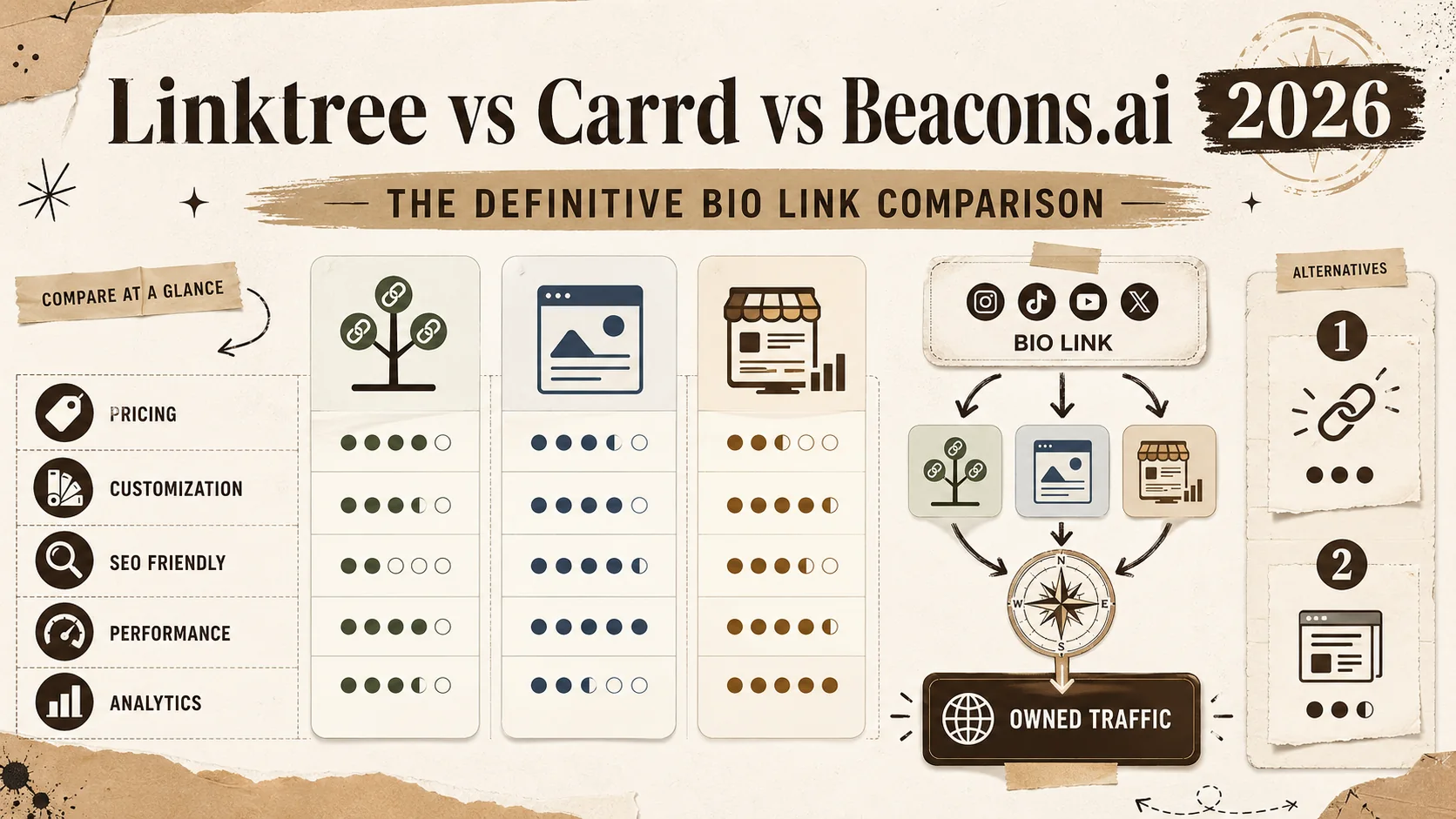 Linktree vs Carrd vs Beacons.ai 2026: The Definitive Bio Link Comparison