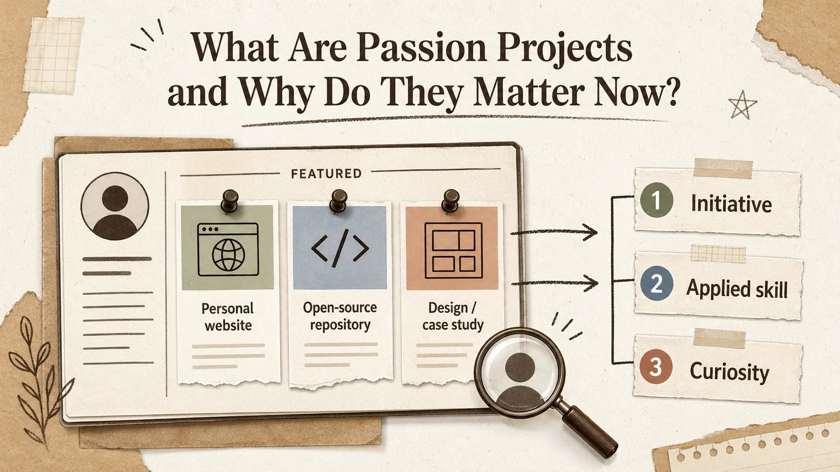 Screenshot of a LinkedIn profile showing the 'Featured' section, highlighting posts and links to an individual's personal website and GitHub repository for a side project
